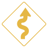 Illustration of a winding road sign